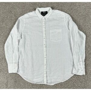 J Crew Shirt Women 16T White Baird McNutt Irish Linen Long Sleeve Button Up Tall